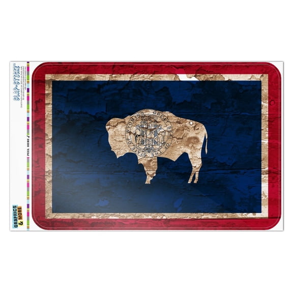 Rustic Distressed Wyoming State Flag Home Business Office Sign