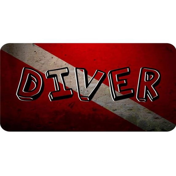 Rustic Diver Flag Photo License Plate