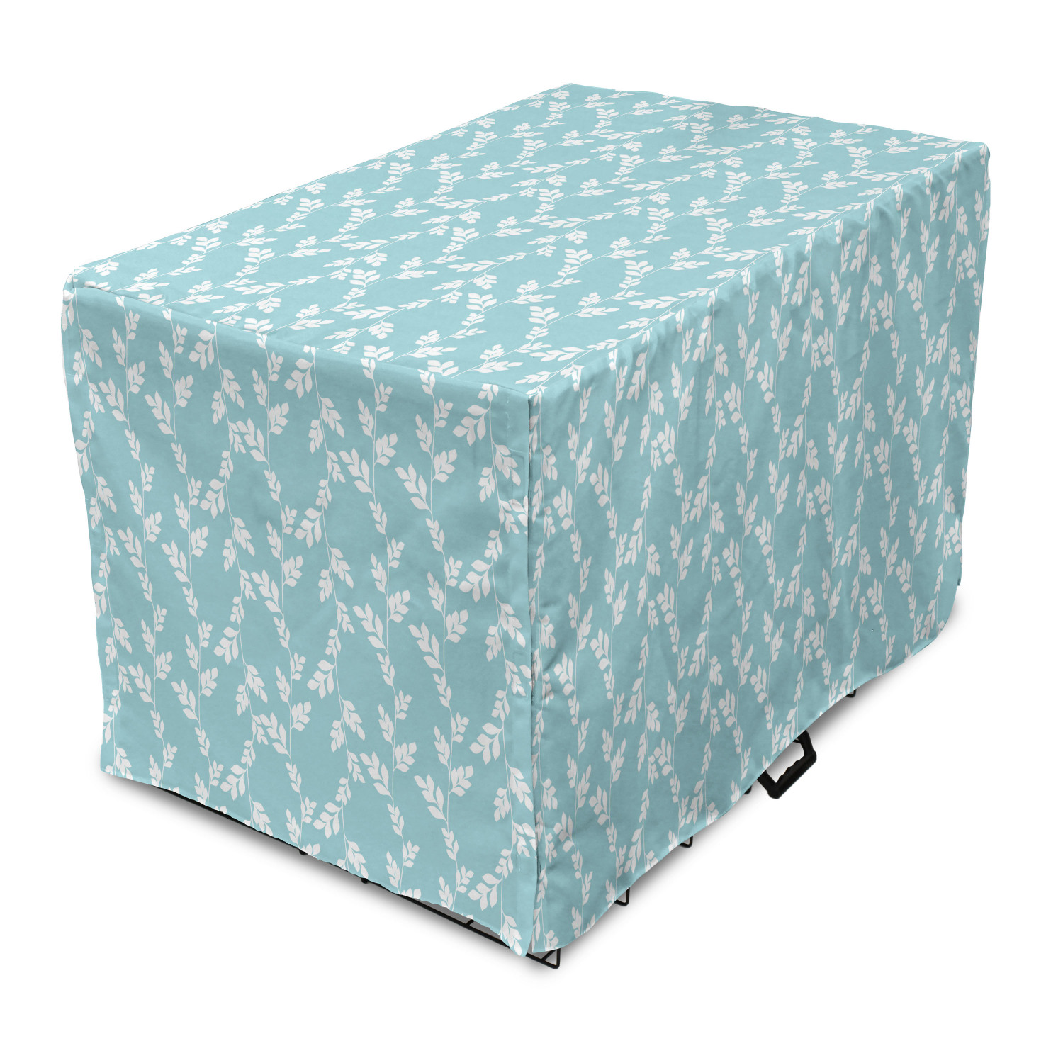 Picture of Rustic Dog Crate Cover, Rural Meadow Field Yard Wildflowers Farmhouse ...