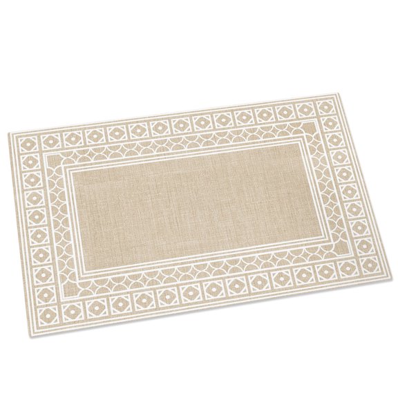 Rustic Door Mat 16x24 Inch Boho Diamond Pattern Border Southwestern Entryway Rug with Non-Slip Rubber, Front Door Mat Indoor Floor Mats for Living Room Bathroom Bedroom Home Office