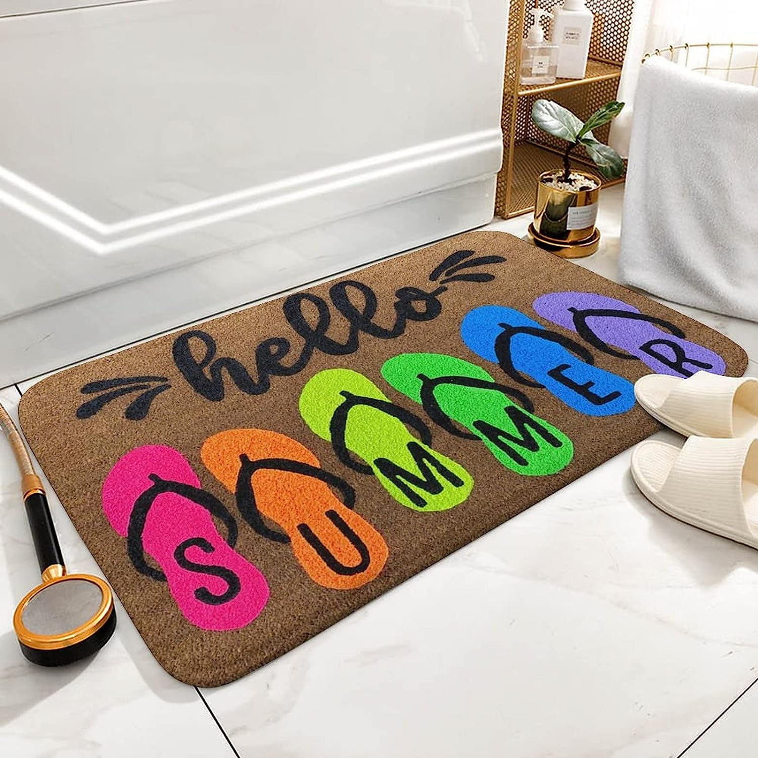 Rustic Doormat Outdoor Hello Summer Doormat Summer Doormat Summer Decor ...