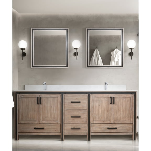 Rustic Double Bath Vanity 84" W 22" D - Cultured Marble Countertop, Solid Wood, Soft Close, Scratch And Stain , Two Cabinets Five Drawers For Upgraded Storage Options 84 In. 22 Top, Wood Frame,