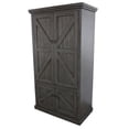 thumbnail image 1 of Rustic Double Door Armoire with Garmont Rod, Rustic Dark Blue, 1 of 1