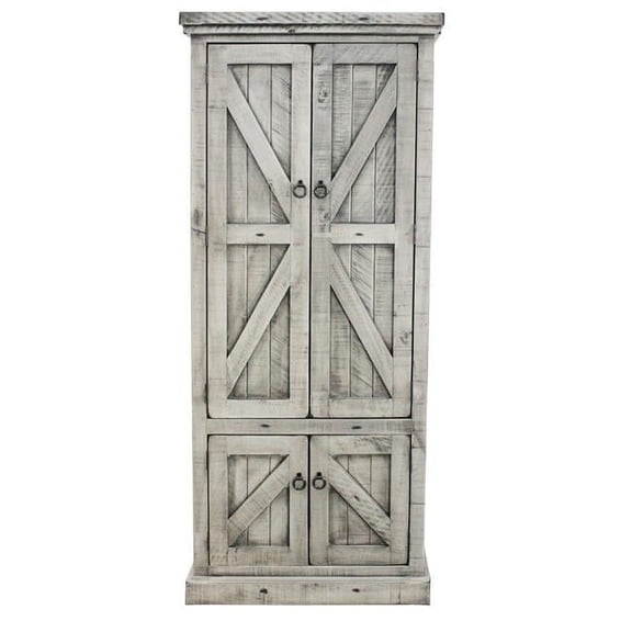 Rustic Double Door Pantry, Grey