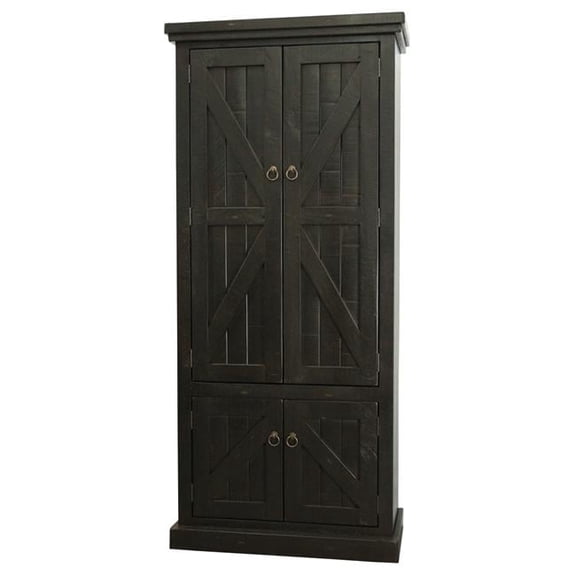 Rustic Double Door Pantry, Rustic Antique Black