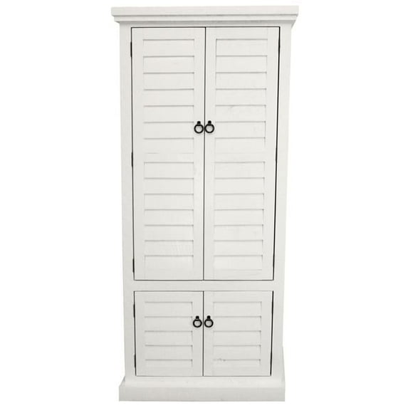 Rustic Double Door Shutter Pantry in Burnt Red