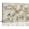 thumbnail image 1 of Rustic Dragonfly Hydrangea Decor Wall Art Farmhouse Flower Bathroom Just Breathe Pictures Floral Canvas Painting Framed Artwork for Living Room Bedroom 16''x12'', 1 of 6