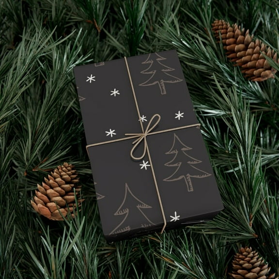 Rustic Earth Tone Christmas Wrapping Paper, Earth Tone Designs, Neutral Christmas, Illustrated Christmas Wrapping Paper, Rustic Palette Wrapping Paper