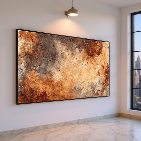 Rustic Earth Tones Abstract Brown Orange Natural Element Home Decor Modern Rustic Wall Decoration
