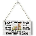 thumbnail image 1 of Rustic Easter Bunny Eggs Decor Wood Wall Art Wall Hanging Decor Bunny Trails Decorations Easter Gift Wooden Decorative Plaque Sign for Home Farmhouse Easter Rabbit Eggs Sign 10x5 Inch, 1 of 3