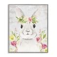 thumbnail image 1 of Rustic Easter Bunny Flower Crown Spring Bouquet Gray Framed Giclee Art, 16 x 20, Made In USA - By Lettered and Lined, 1 of 7