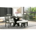 thumbnail image 1 of Rustic Elegance 5 Dining With 3 Upholstered Chairs And Bench In Gray For A Warm Inviting Home Modern (gray): Table, & Curved Areas, 1 of 7