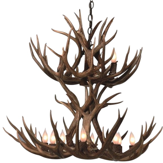 Rustic Elegance: Handmade Antler Chandelier, 12-Light