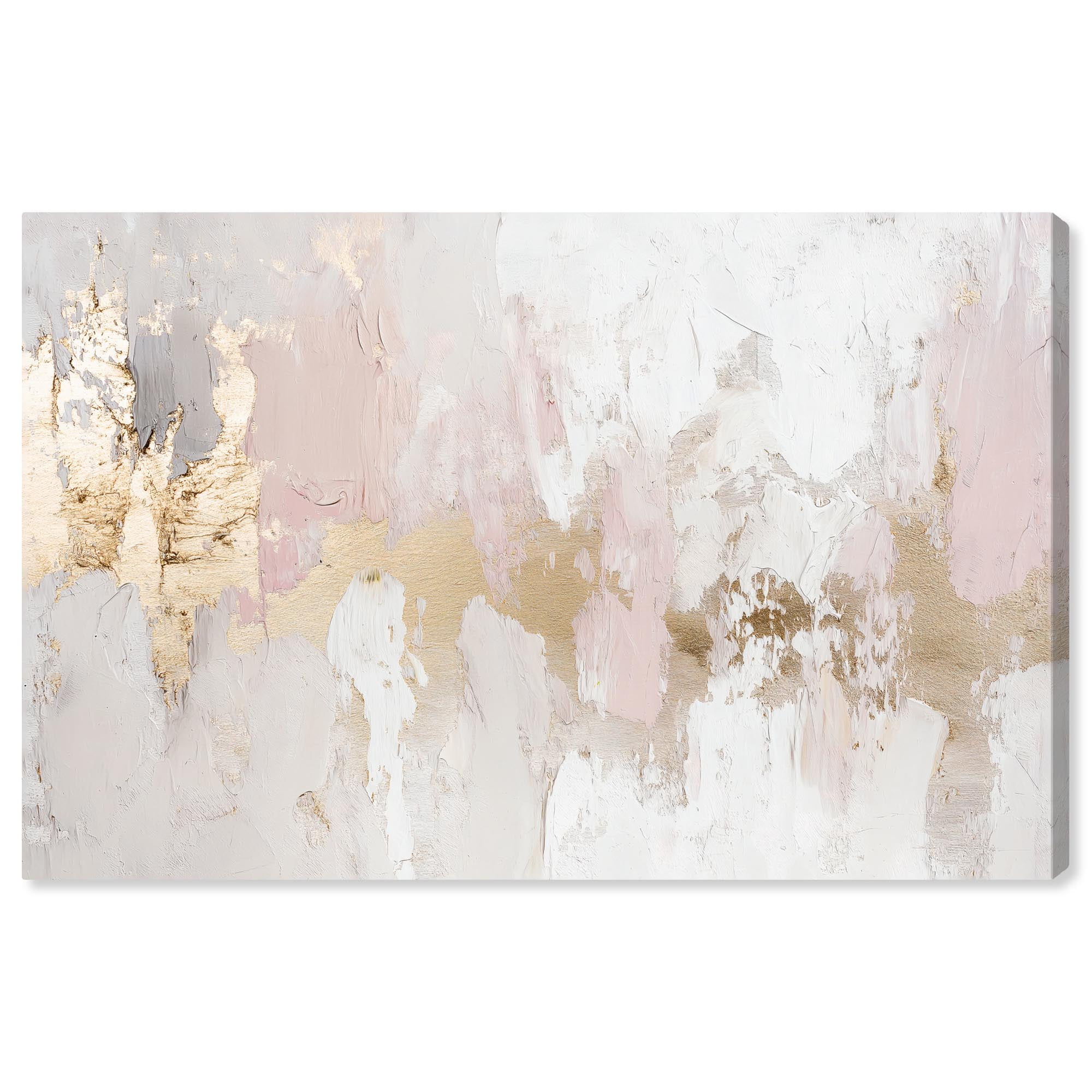 Pastel Abstract Wrapped Canvas Art with Gold Accents
