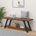Rustic Elegance Industrial Storage Bench for Entryway and Living Spaces