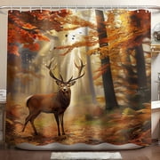 Rustic Elegance meets Nature's MajestyVintage Watercolor Deer Head Shower Curtain