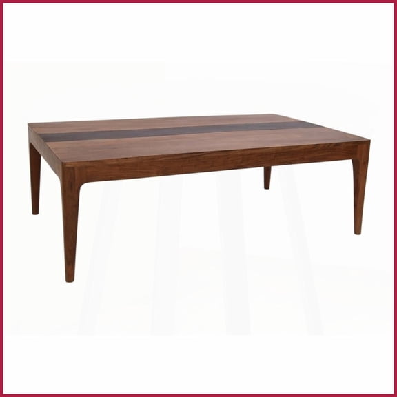 Rustic-Elegant Acacia Wood Coffee Table with Live-Edge Detail for Home Dining Spaces