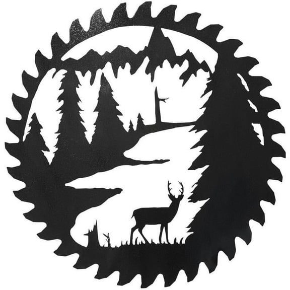 Rustic Elements Buzz Blade: Standing Deer Hammered Black