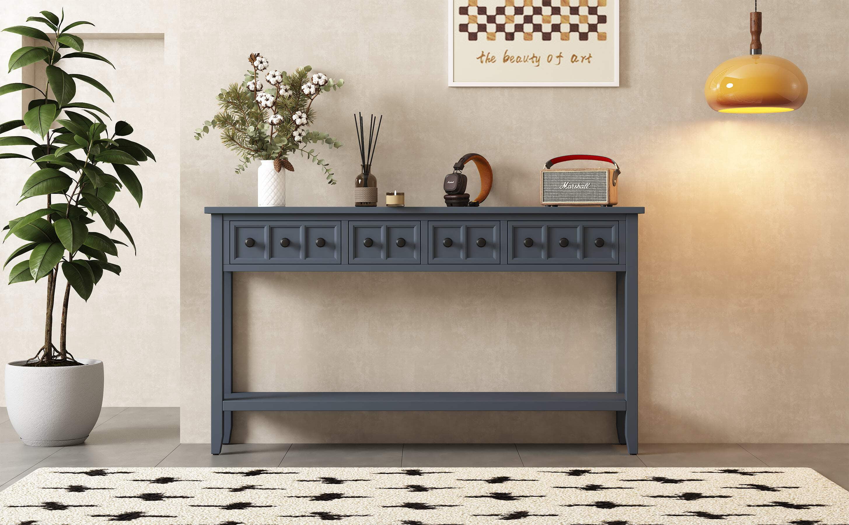 TREXM Rustic Entryway Console Table, 60