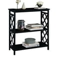 thumbnail image 1 of Rustic Entryway Console Table,Retro Wood Bookshelves 3-Tier with Storage Shelves,Open Bookshelf Bookcase with Solid Wood Legs for Hallway,Living Room,Bedroom,Office,Black, 1 of 7