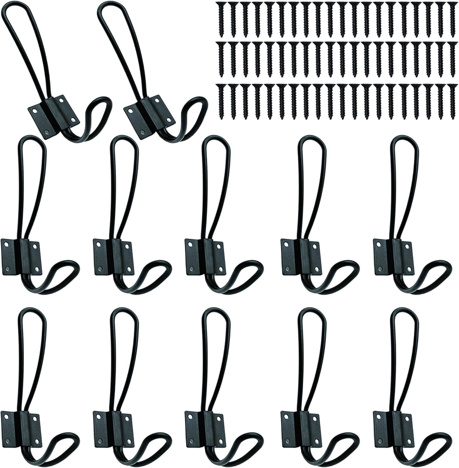 Rustic Entryway Hooks-12 Pack Farmhouse Hooks with Metal Screws