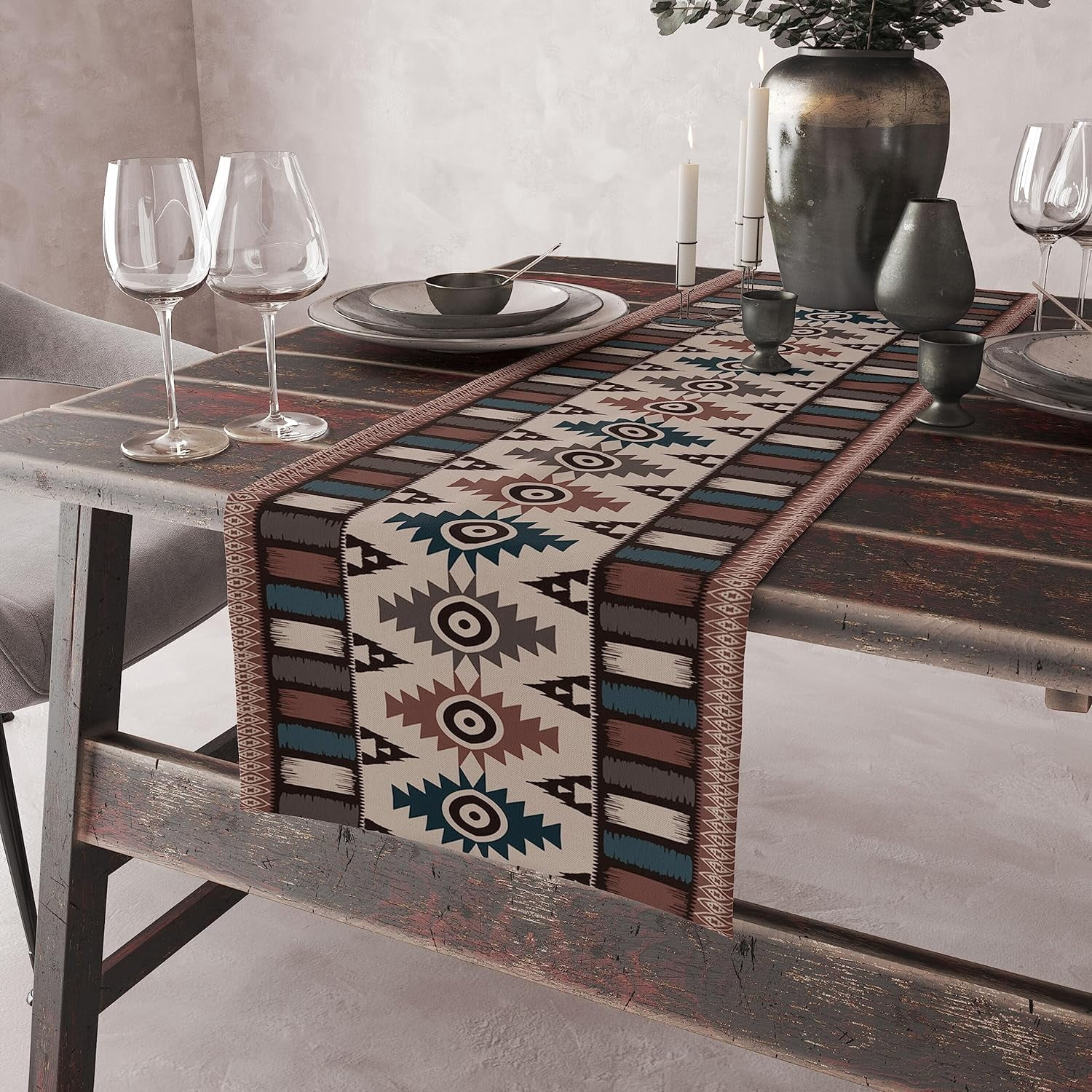 Rustic Ethnic African Table Runner Vintage Tribal Aztec Southwestern ...