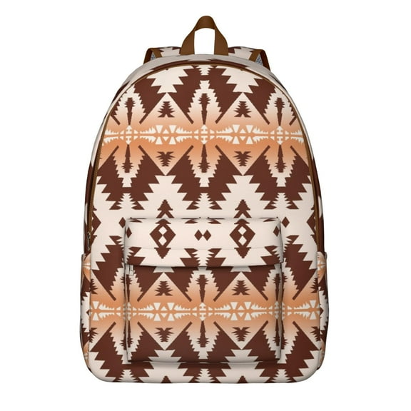 Rustic Ethnic School Backpack for Teens, Lightweight Travel Laptop Bag with Artistic Bohemian Details