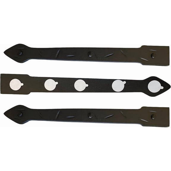 The Rustic Express - Self Adhesive Iron Straps - 18" - Box of 3 - Decorative Hinges for Fiberglass, Metal, Wooden Gate Hinge and Garage Door Hardware (Black)