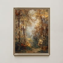 Rustic Fall Dark Forest Landscape , Autumn Cottagecore Printable Moody Fall Trees Print, Farmhouse Fall Art, Neutral Fall Art Decor, Size 8x12 UNFFRAMED F03.1.5l1600