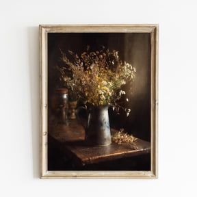 Rustic Fall Still Life Wall Art Print, English Country Decor