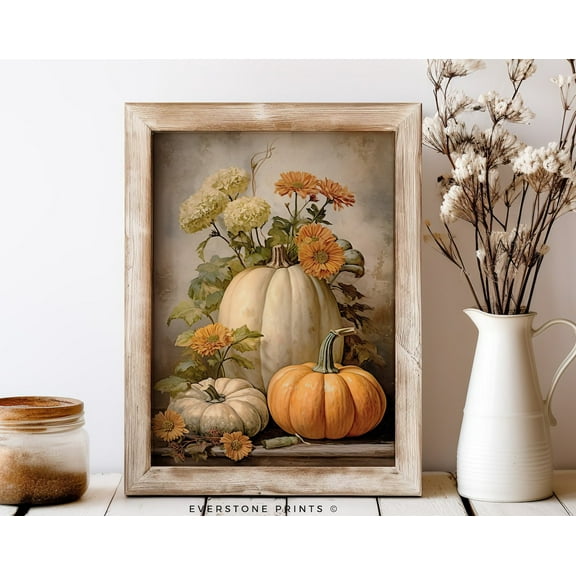 Rustic Fall Wall Decor, Still Life Painting Rustic Fall Art Vintage Autumn Wall Print Autumn Decor Thanksgiving Print Wall Art, Modern Wall Decor, 8x12 UNFRAMED