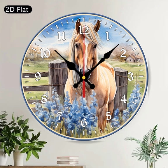 Rustic Fall Welcome Wreath Round Wall Clock Silent Non-Ticking Farmhouse Decor