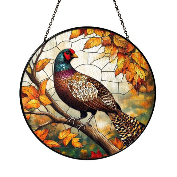 Rustic Fall Wild Pheasant Suncatcher Window Present For Room Sun