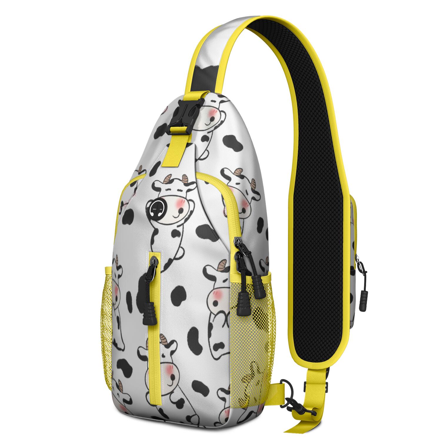 Rustic Farm Cow Sling Backpack with Buffalo and Black & White Cow Print ...