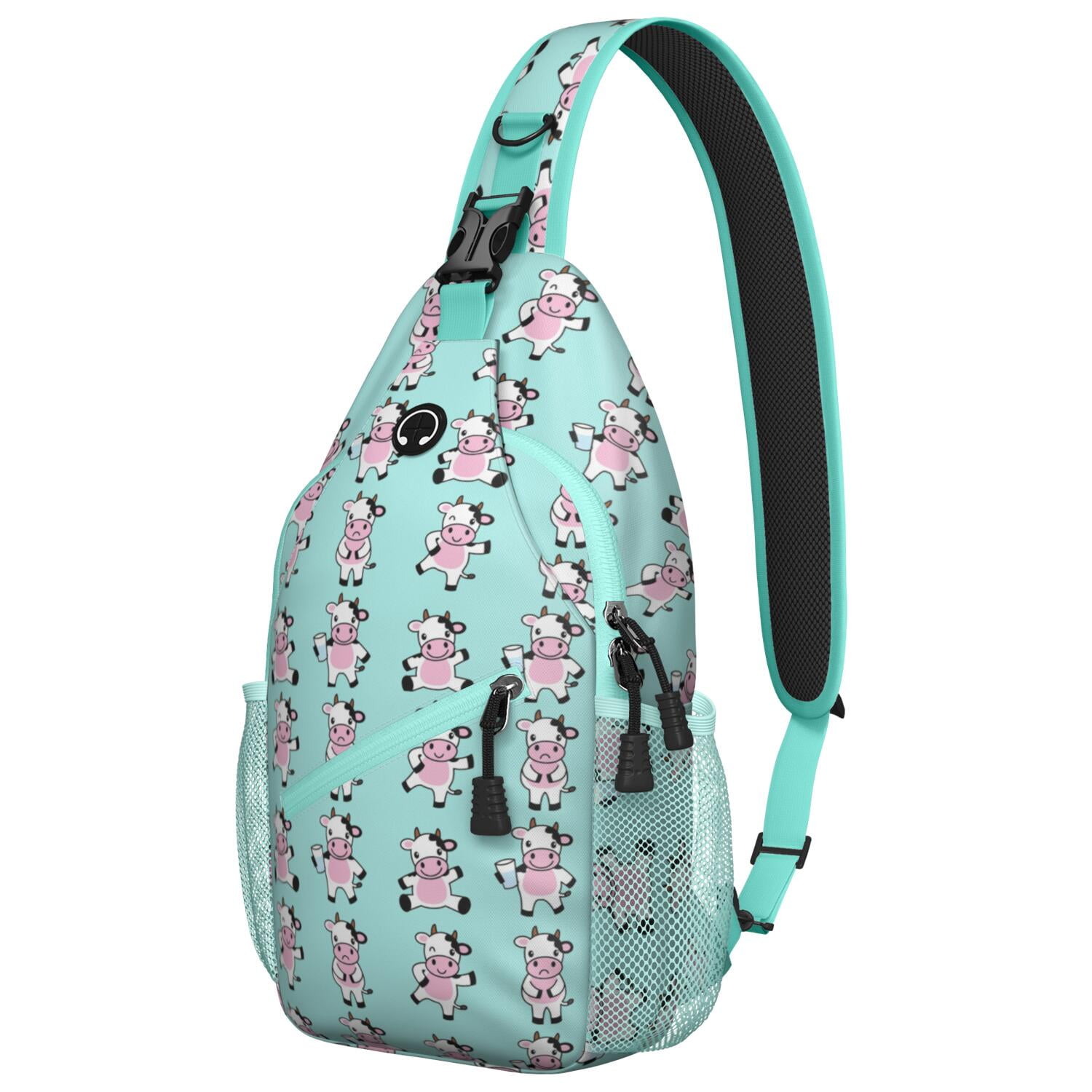 Rustic Farm Cow Sling Backpack, Buffalo and Bull Pattern Crossbody Bag ...