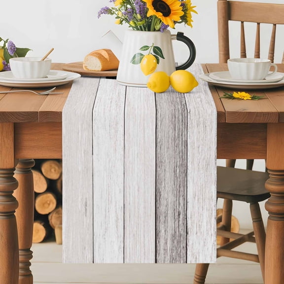 Rustic Farm Windmill HOME Quotes Table Runner 36 Inches Long, Chic Wooden Plank Table Runners Tabletop Scarf Kitchen Dining Tables Decoration for Home Party Indoor Outdoor