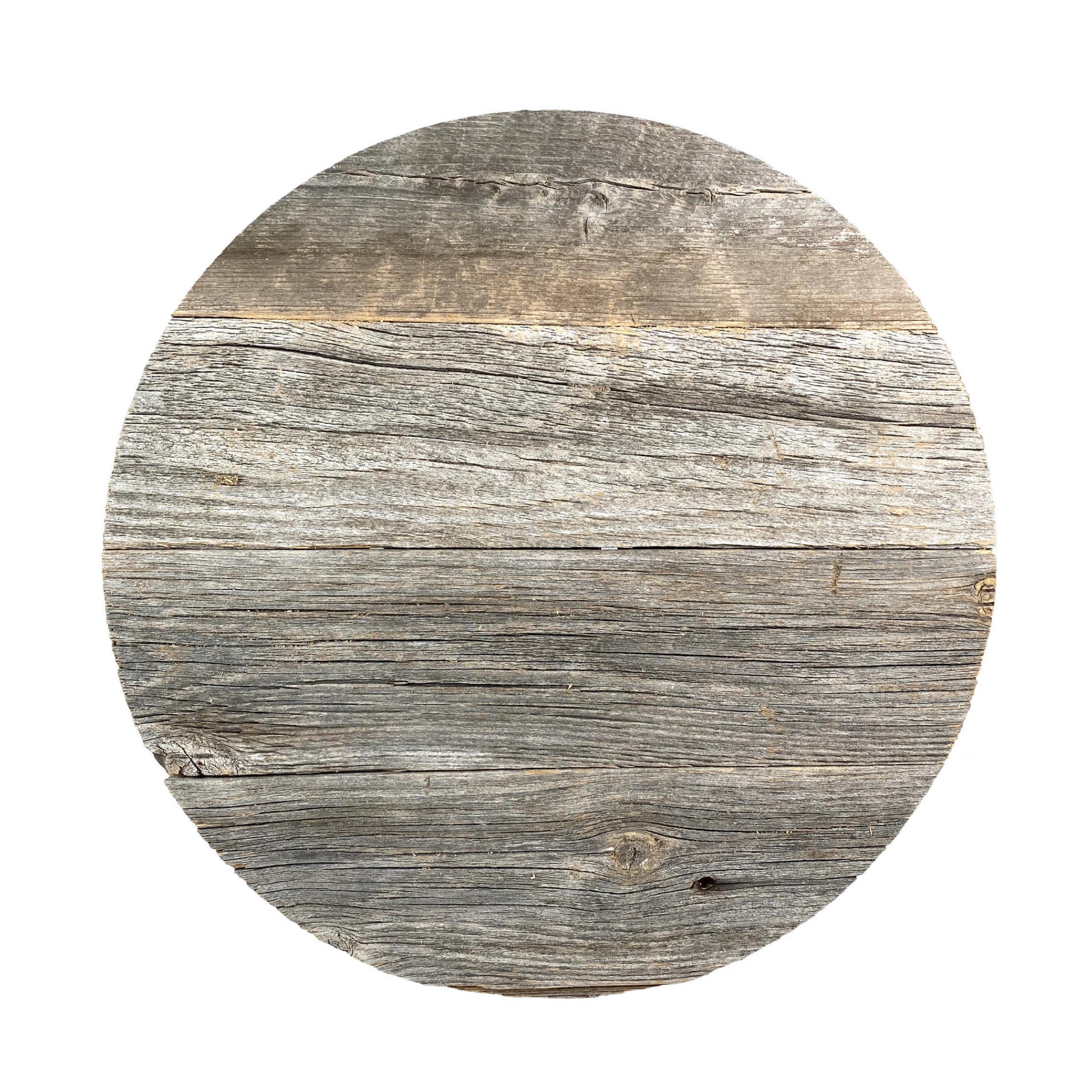 Rustic Gray 12" Round Reclaimed Wood Sign for DIY Projects