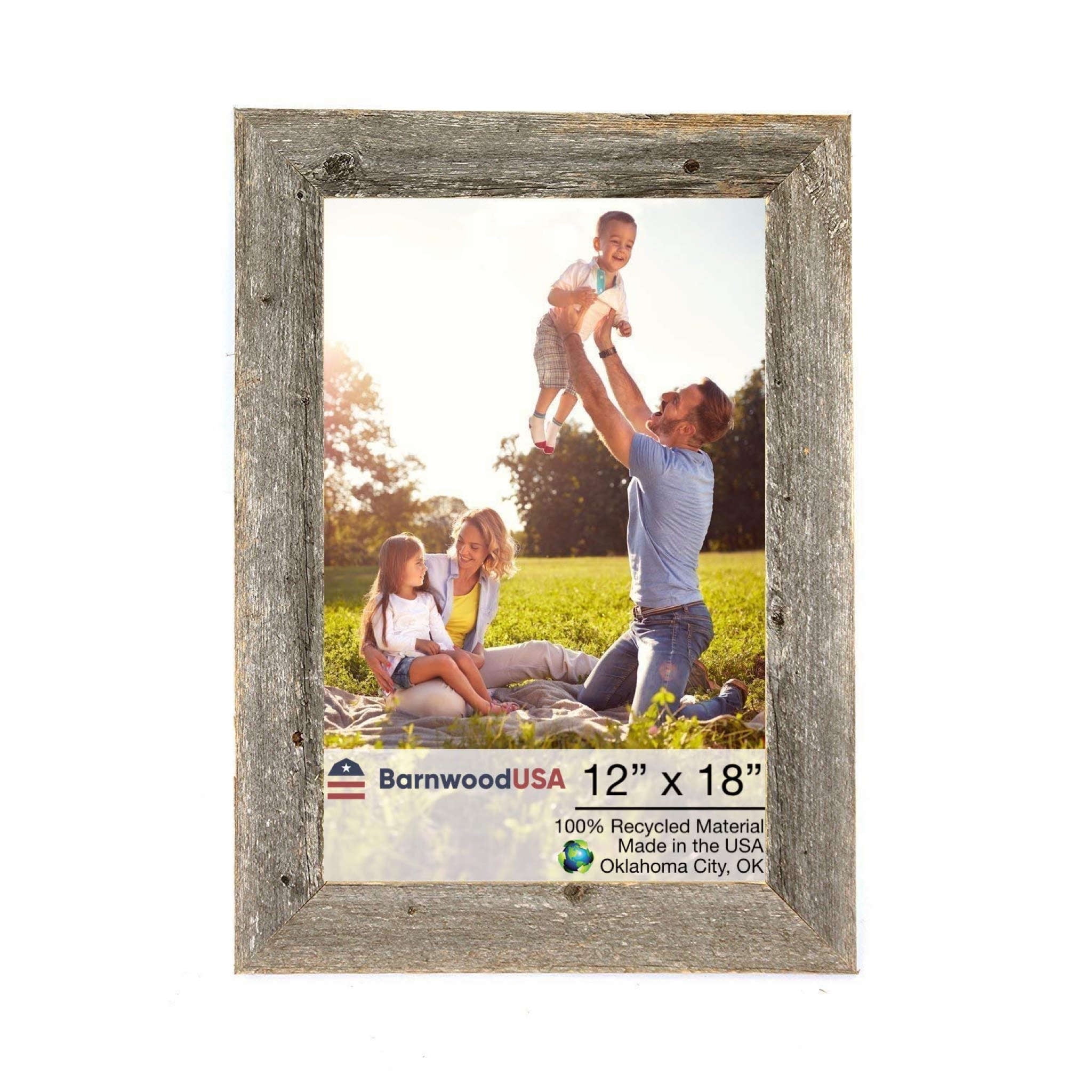 Rustic Gray Reclaimed Wood 12" x 18" Picture Frame