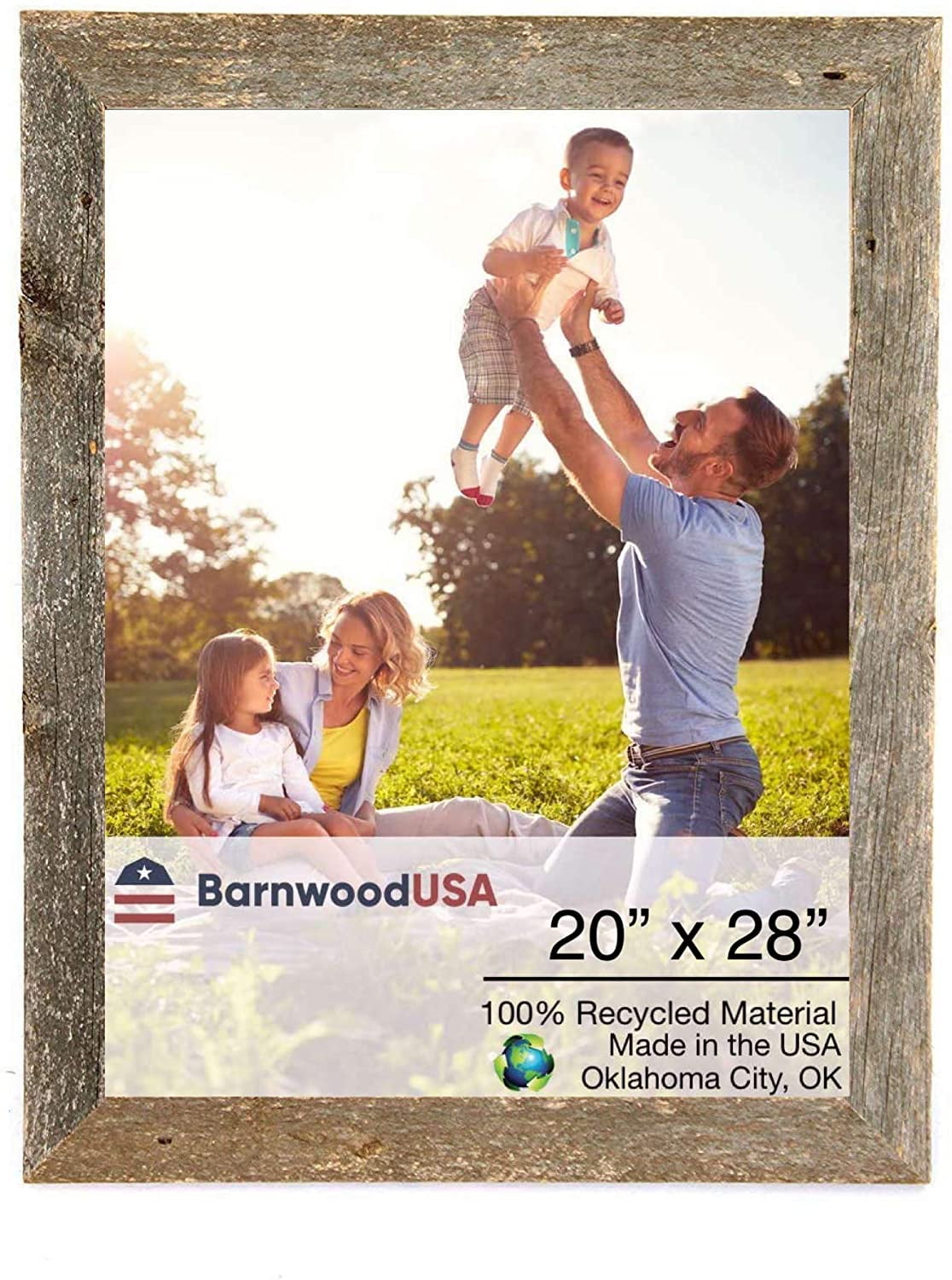 Rustic Gray Reclaimed Wood 20" x 28" Wall Picture Frame