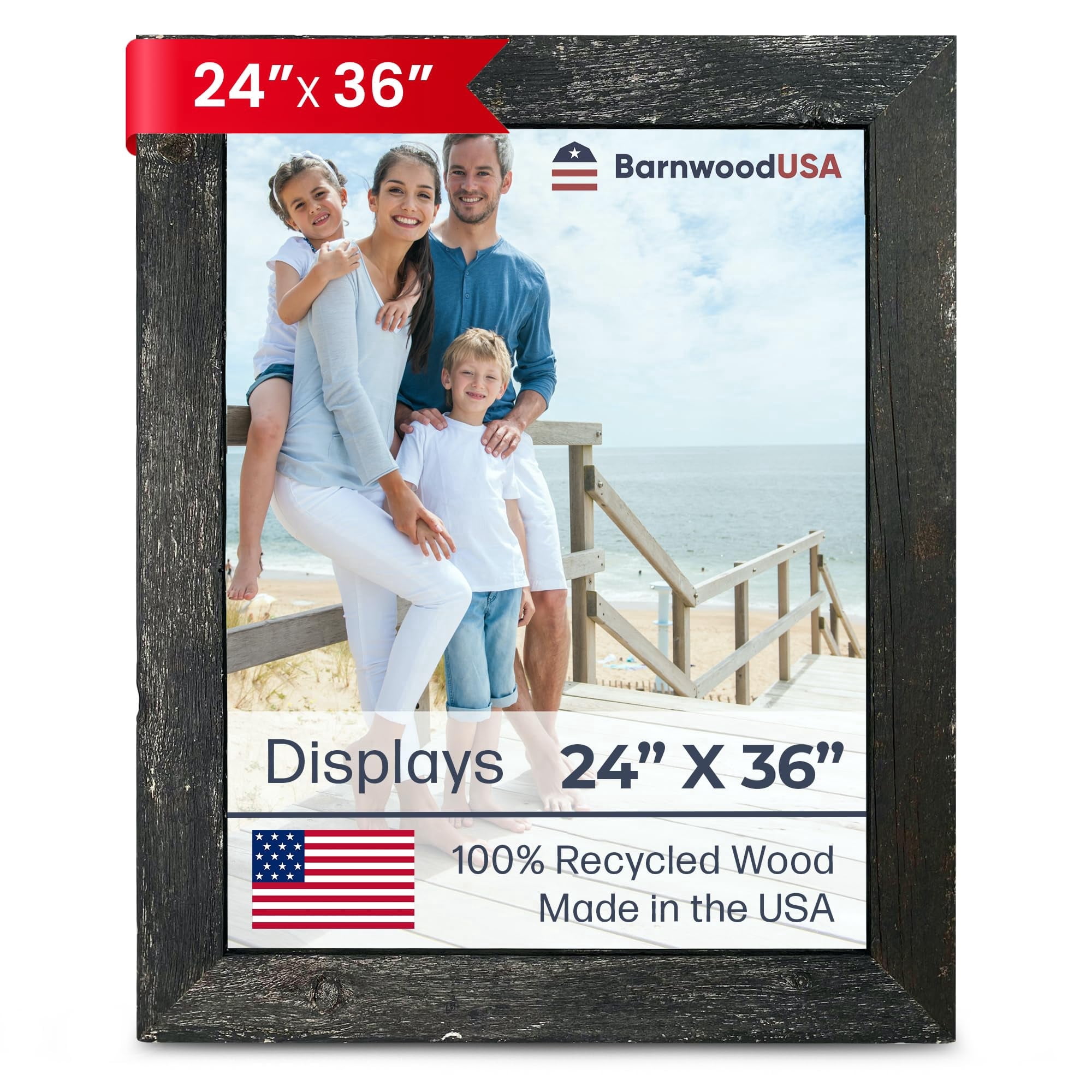BARNWOODUSA Farmhouse 24x36 Picture Frame 1 1/2 inch Molding 100% ...
