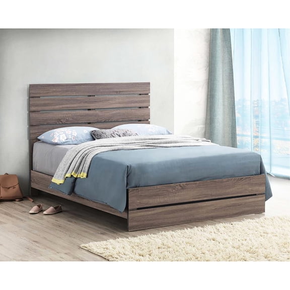 Rustic Farmhouse - 3D Veneer Enhanced Bed - Bedroom Usage Scenario - Offers Convenient Aesthetic