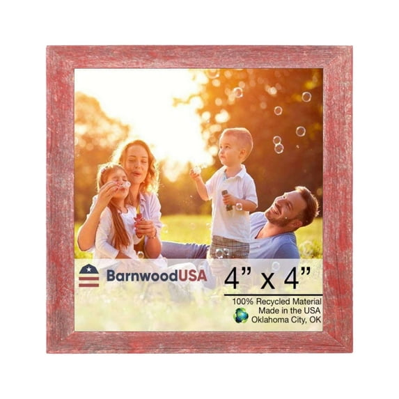 Rustic Farmhouse 4 in. x 4 in. Rustic Red Reclaimed Wood Picture Frame (1.5 in. Molding)