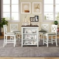thumbnail image 1 of Rustic Farmhouse 5 Piece Dining Set Kitchen Table Set with 3-tier Shelf, Counter Height Table Set with Bar Table and Cushioned Chairs for 4 Persons Dining Room Table Set for Small Place, 1 of 9