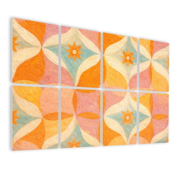 Rustic Farmhouse 8 Pack Art Acoustic Panels Sound Absorbing 50s Mid Century Modern Decorative Soundproof Wall Panels Self Adhesive for Nursery Game Room Bedroom 48"x32"