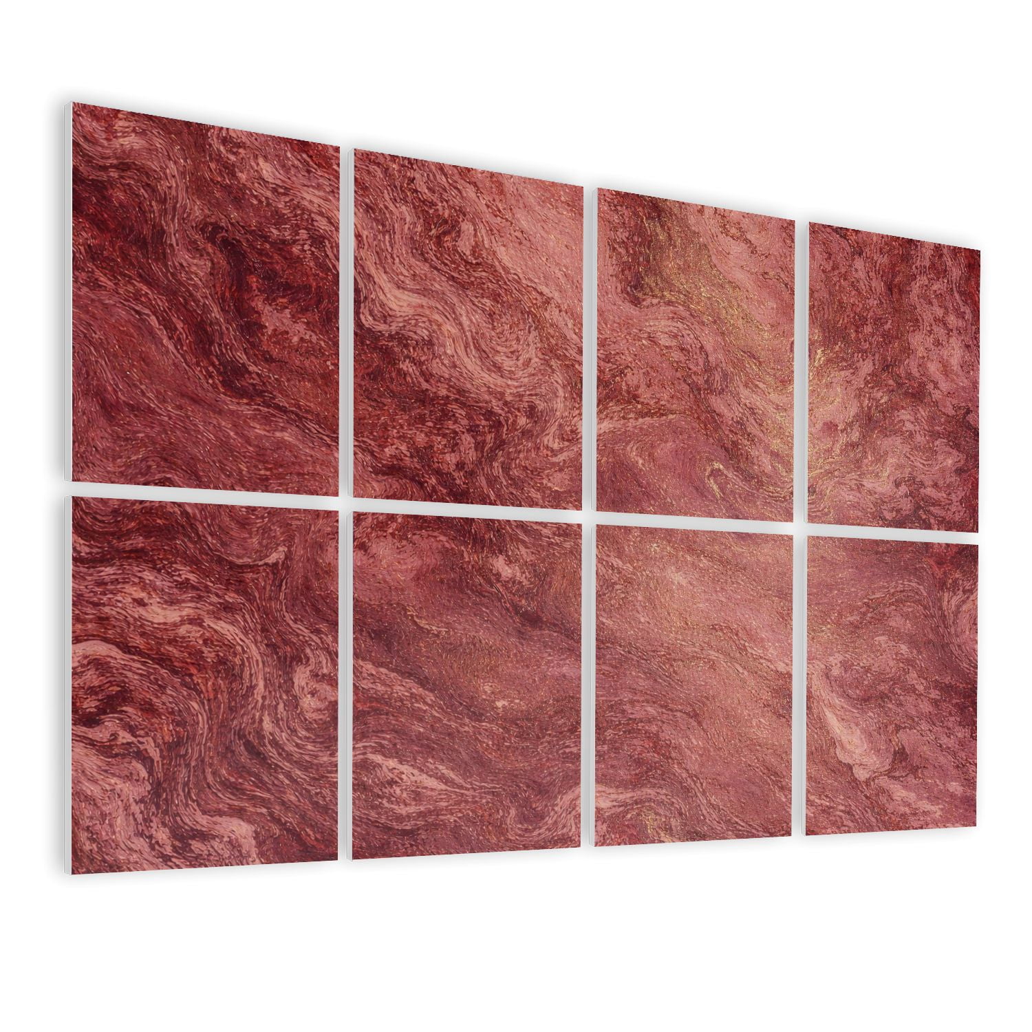 Rustic Farmhouse 8 Pack Art Acoustic Panels Sound Absorbing Maroon Brown Grunge Ombre Marsala Color Pretty Vinous Decorative Soundproof Wall Panels Self Adhesive for Nursery Game Room Bedroom 48"x32"