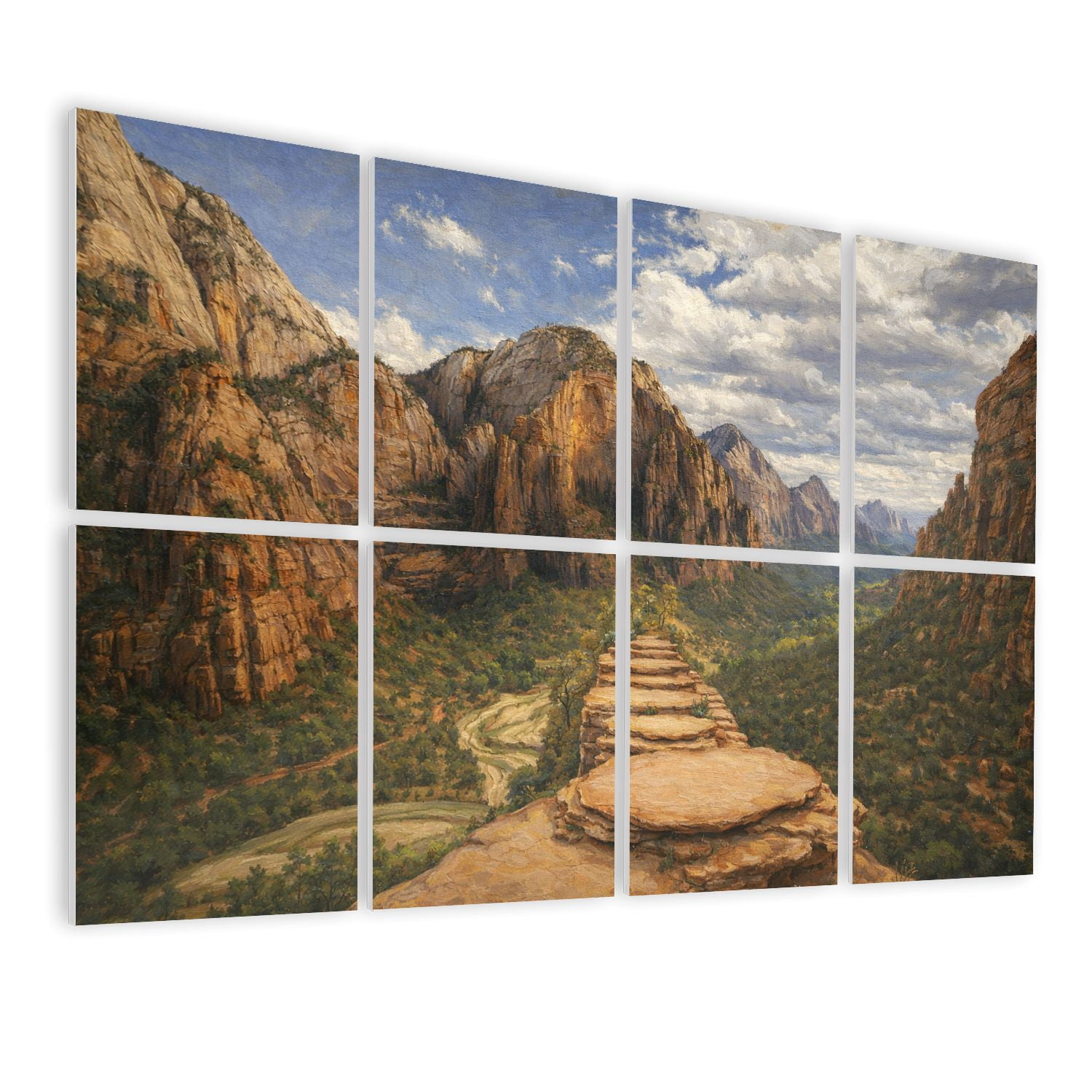Rustic Farmhouse 8 Pack Art Acoustic Panels Sound Absorbing angels landing zion national park utah landscapes Decorative Soundproof Wall Panels Self Adhesive for Nursery Game Room Bedroom 48"x32"