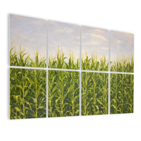 Rustic Farmhouse 8 Pack Art Acoustic Panels Sound Absorbing field summer Corn plants summer white Beautiful fields Decorative Soundproof Wall Panels Self Adhesive for Nursery Game Room 48"x32"
