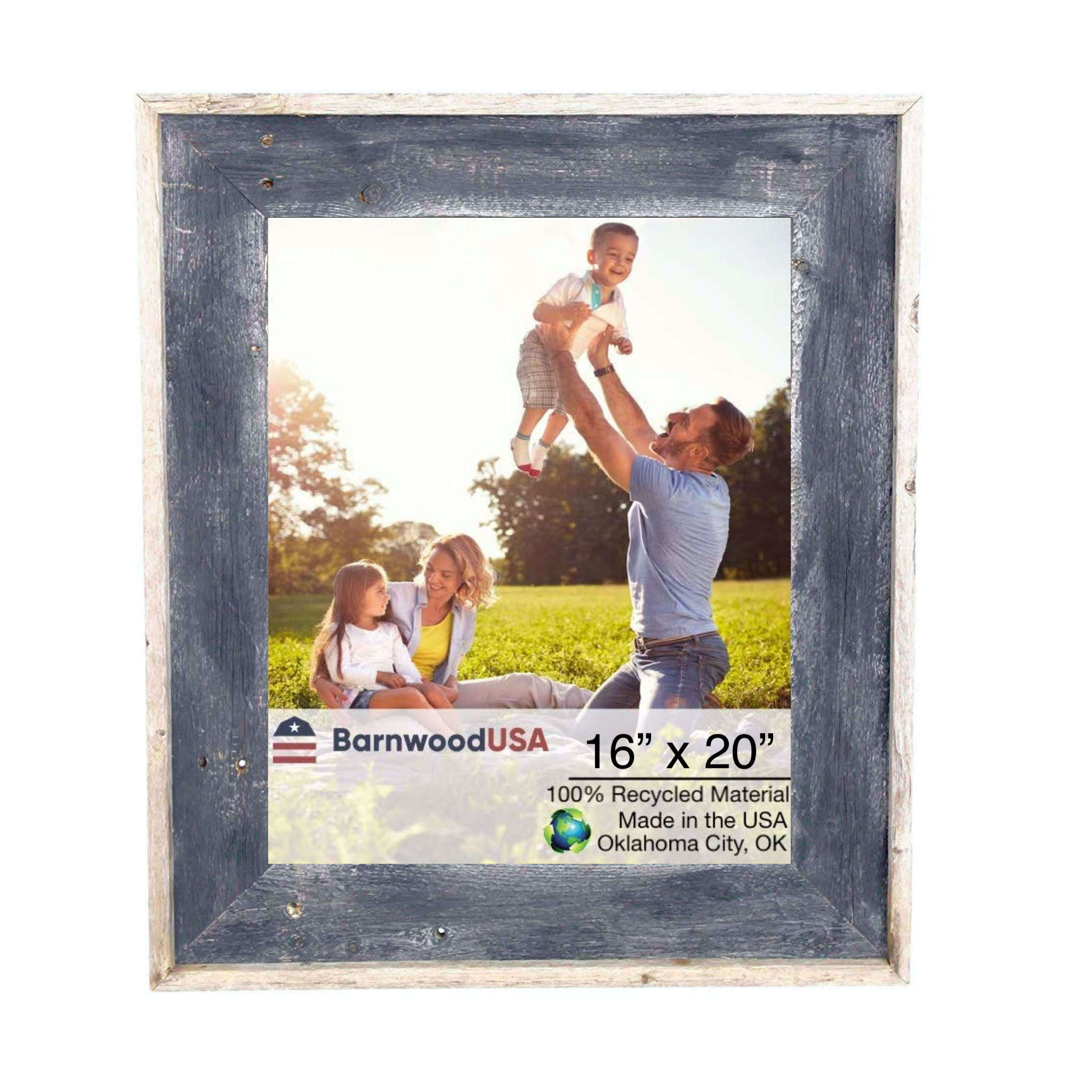 BarnwoodUSA 16x20 Artisan Picture Frame - 100% Reclaimed Wood, Robins Egg Blue