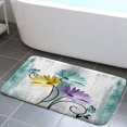 thumbnail image 1 of Rustic Farmhouse Bath Mat, Farm Cyan Daisy Floral Flowers Butterfly Country Wooden Bath Rug for Bathroom, Grey White Bath Mat Soft Non Slip Bath Rugs, 16X24IN, 1 of 6