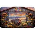 thumbnail image 1 of Rustic Farmhouse Bath Mat Rooster Sunflower Sunset Farm Animal Retro Country Bathroom Kitchen Rugs,19.7x31.5 Inch, 1 of 2